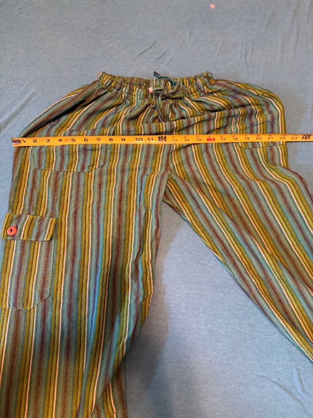 Sundance Striped Drawstring Linen Pants - Multicolor - Picture 5 of 6